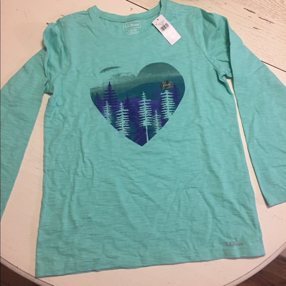 NWT LL Bean girls 14-16 long sleeve shirt